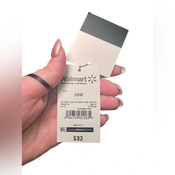 ELOQUII New NWT Black Floral Fit And Flare Dress Size 20 - Picture 7 of 8